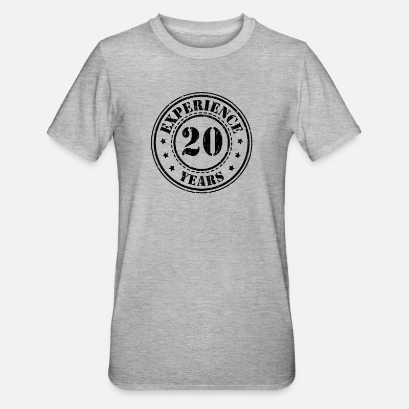 20 ans d’expérience 20 ans - T-shirt polycoton Unisexe - gris chiné