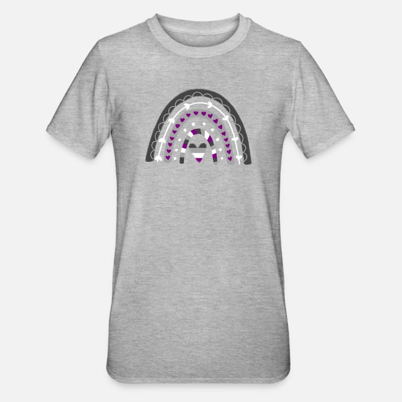 Fierté asexuée Boho Rainbow - T-shirt polycoton Unisexe - gris chiné