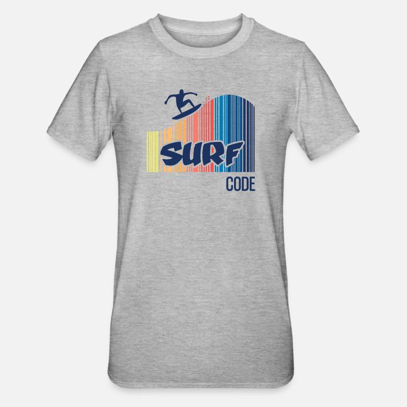 Surfcode - Unisex Polycotton T-Shirt - Grau meliert