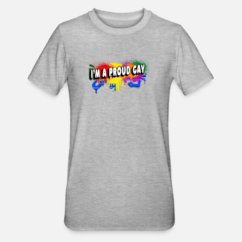 Ich bin ein stolzer Schwuler - Unisex Polycotton T-Shirt - Grau meliert