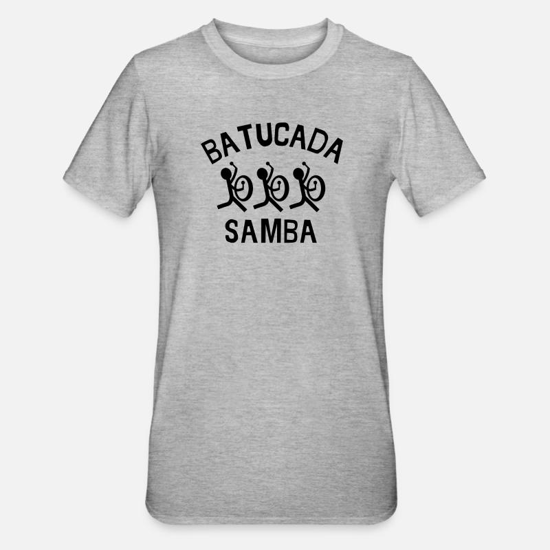 batucada, samba, carnaval, rio - T-shirt polycoton Unisexe - gris chiné