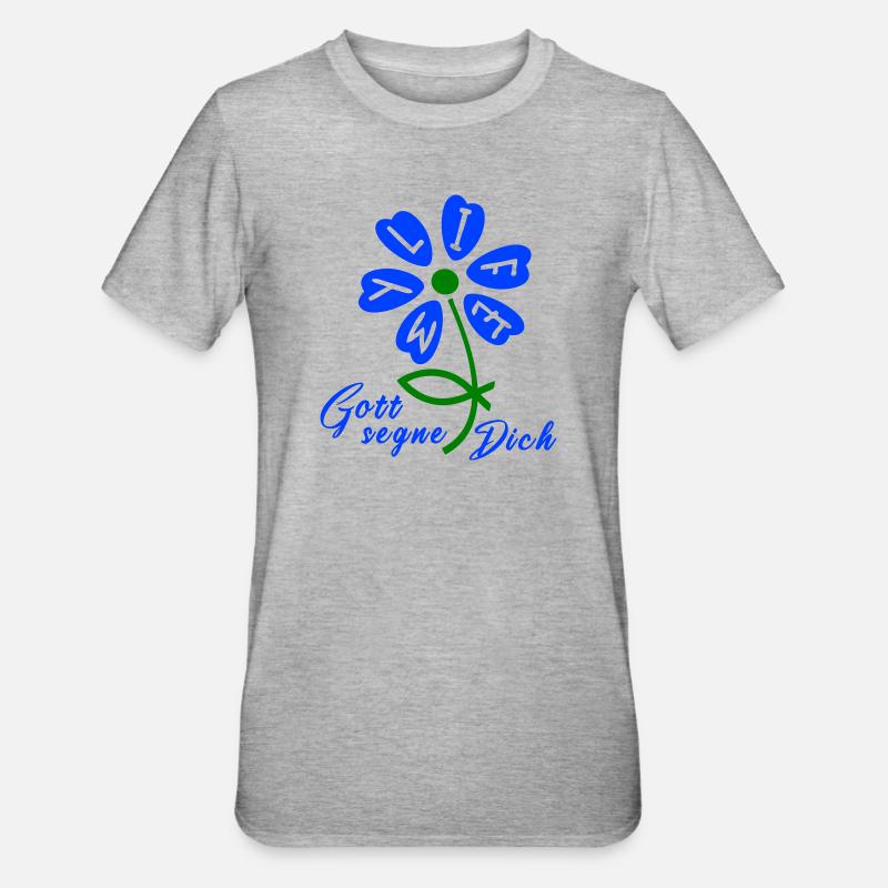 God bless you - Unisex Polycotton T-Shirt - heather grey