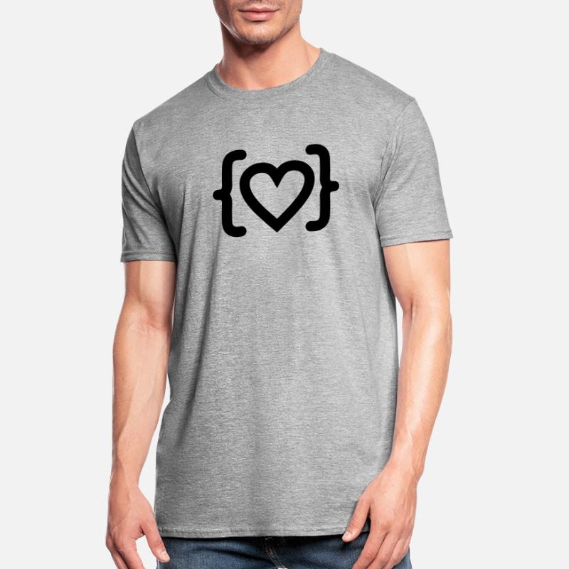 Cœur du logo du code du programmeur T-shirt polycoton Unisexe