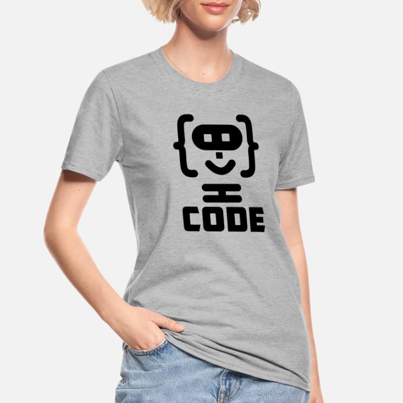 Hacker-Programmierer-Code-Logo mit Text CODE Unisex Polycotton T-Shirt