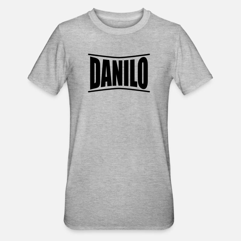 T-Shirt Danilo T-Shirt Geschenkidee - Unisex Polycotton T-Shirt - Grau meliert