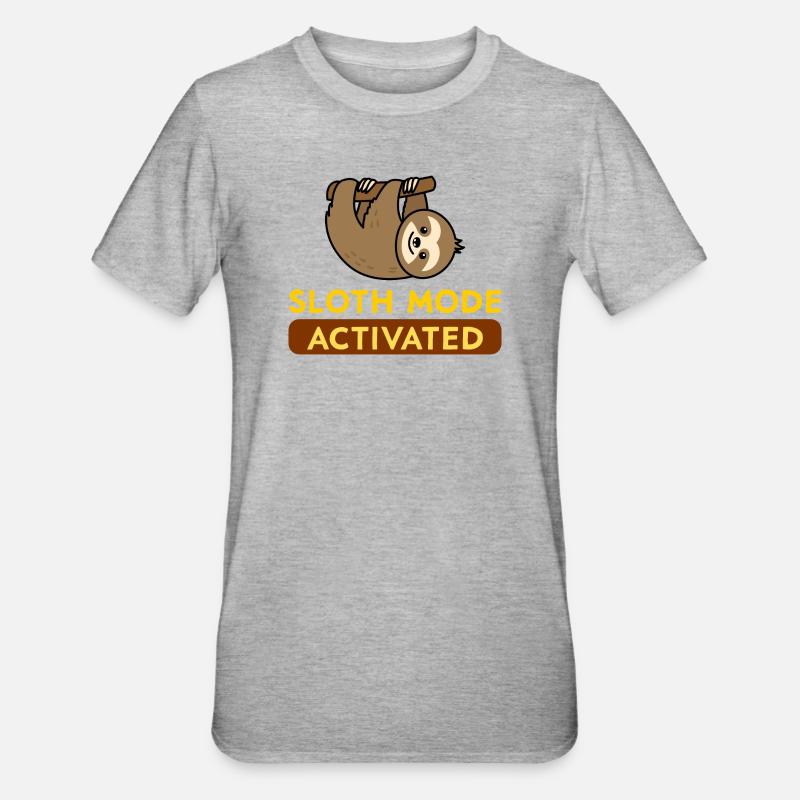 Sloth Mode Activated - T-shirt polycoton Unisexe - gris chiné
