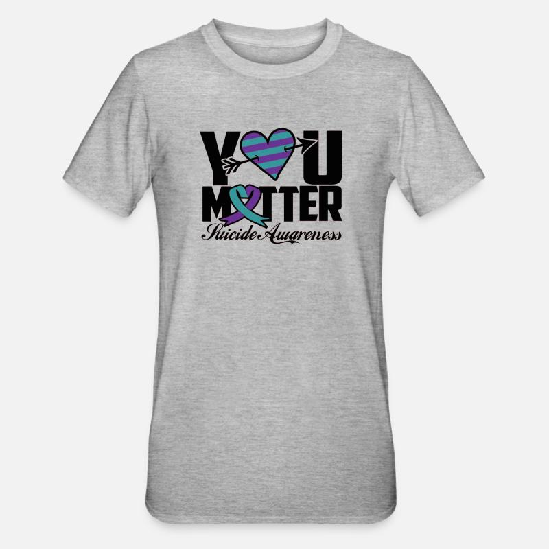 Vous êtes important Conscience Suicide - T-shirt polycoton Unisexe - gris chiné