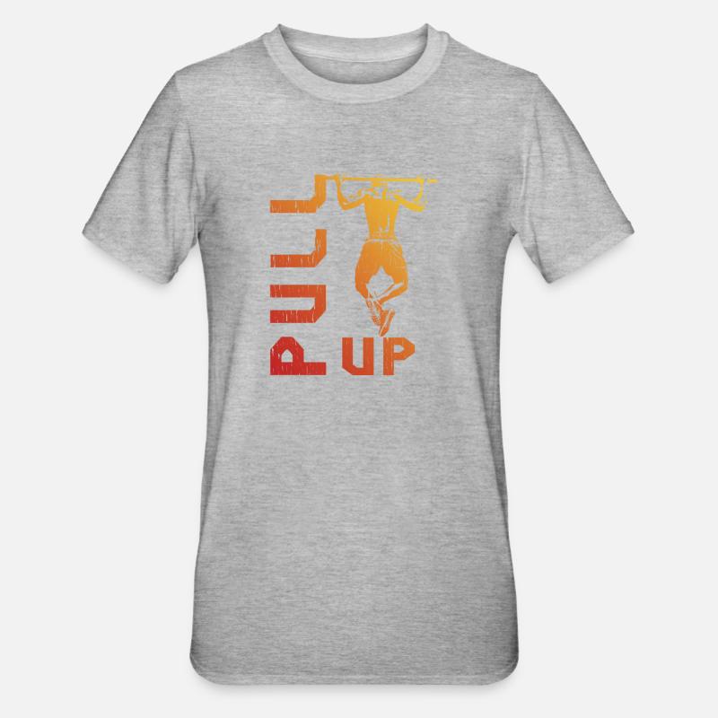 Gradient pull-up silhouette - Unisex Polycotton T-Shirt - heather grey