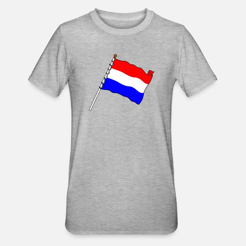 Drapeau Pays-Bas - T-shirt polycoton Unisexe - gris chiné