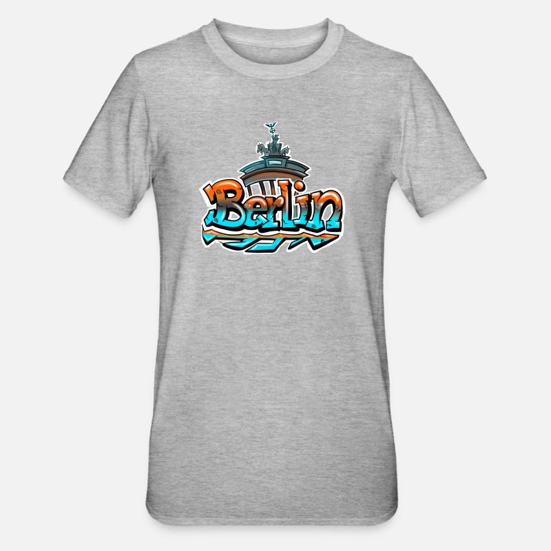 Berlin Graffiti Schriftzug - Unisex Polycotton T-Shirt - Grau meliert