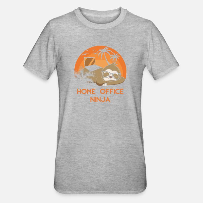 Bureau à domicile Ninja - T-shirt polycoton Unisexe - gris chiné