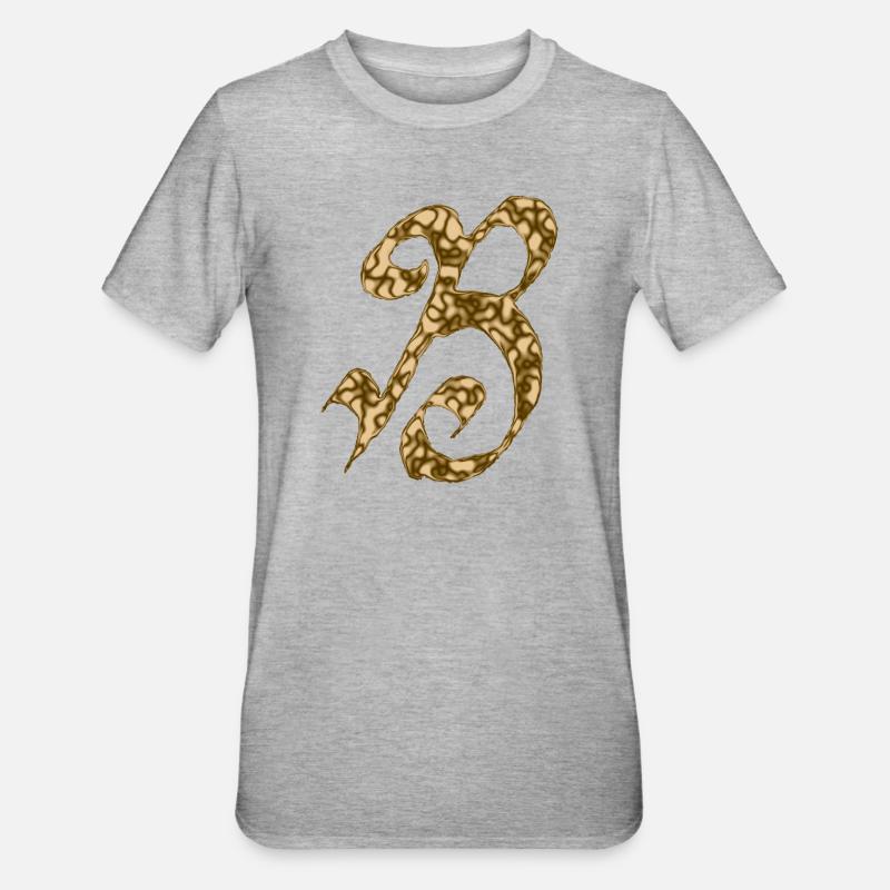 B / Initial - Unisex Polycotton T-Shirt - heather grey