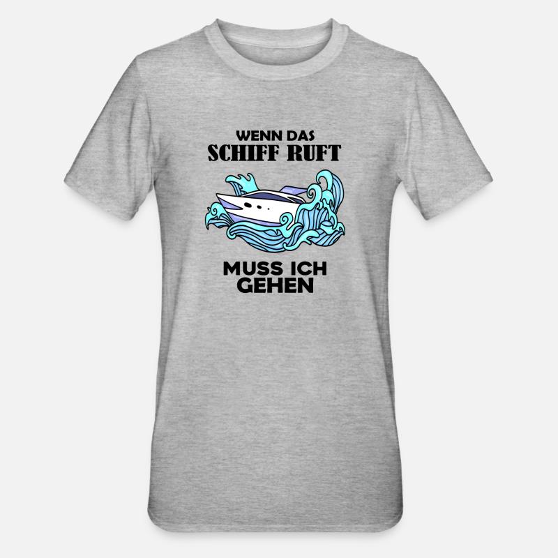 Schiff Schifffahrt - Unisex Polycotton T-Shirt - Grau meliert