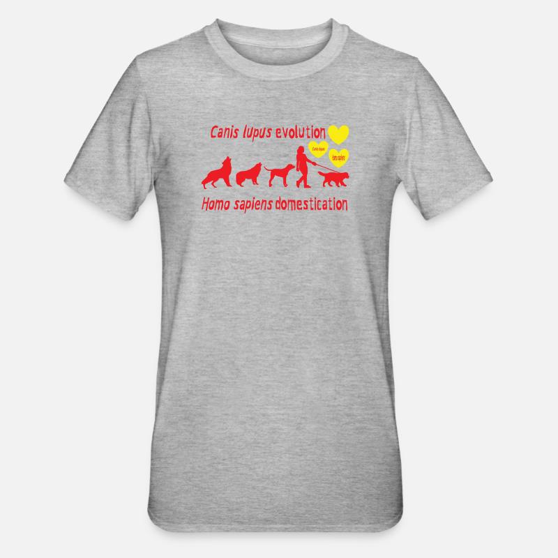 Canis lupus evolution Homo sapiens domestication - Unisex Polycotton T-Shirt - heather grey