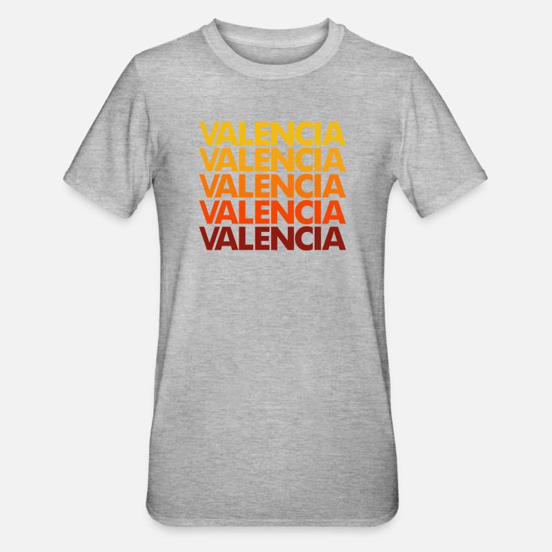 Pile de polices à gradient de Valencia - T-shirt polycoton Unisexe - gris chiné