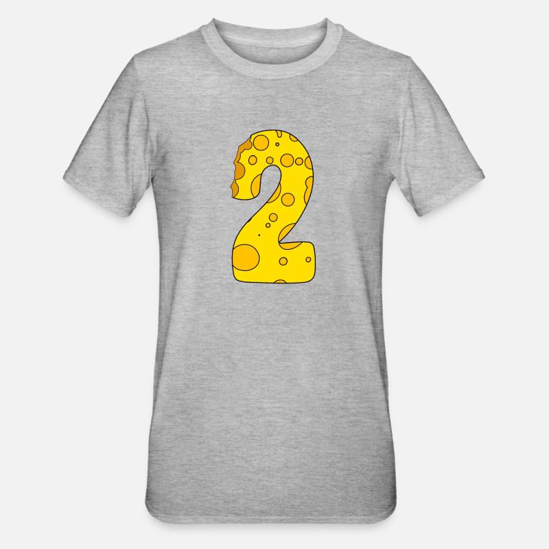 Number 2 Digit Cheese - Unisex Polycotton T-Shirt - heather grey