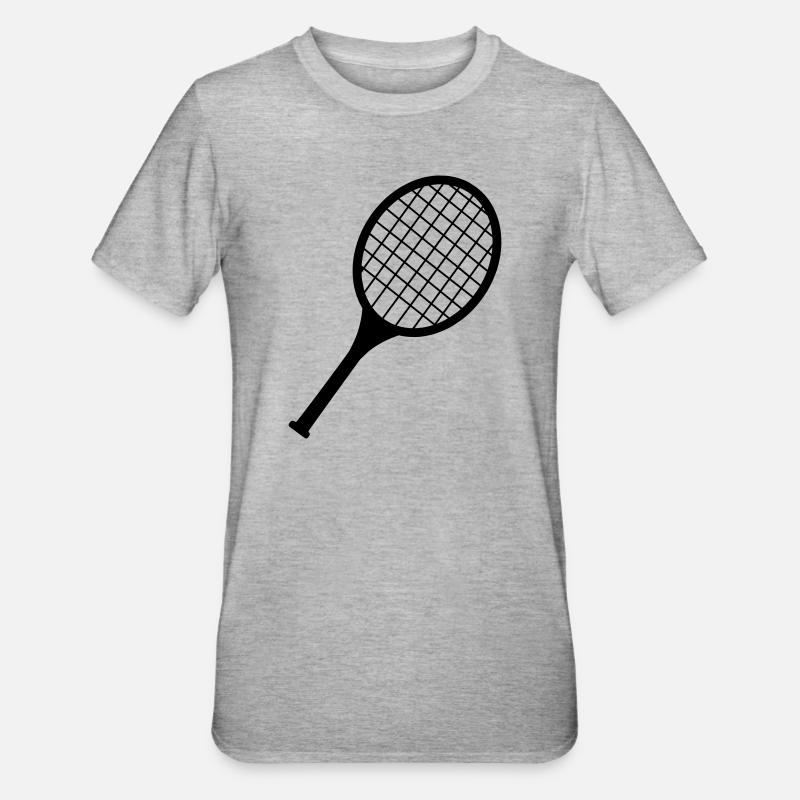 Badmintonschläger-Logo - Unisex Polycotton T-Shirt - Grau meliert