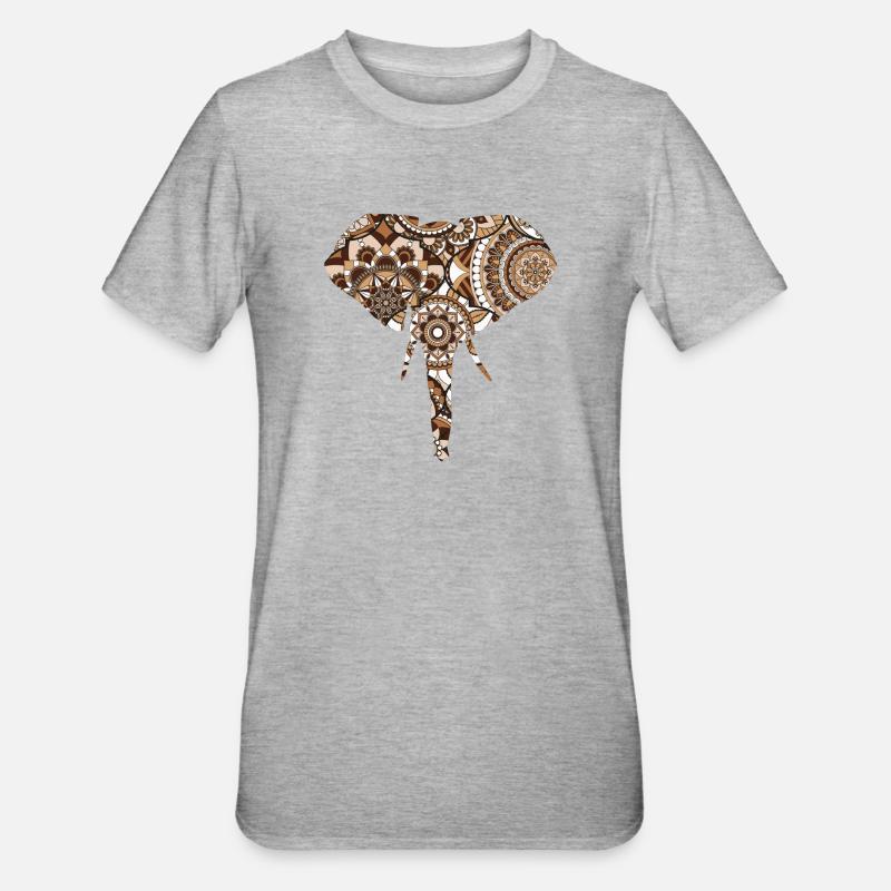 Elephant pattern - Unisex Polycotton T-Shirt - heather grey