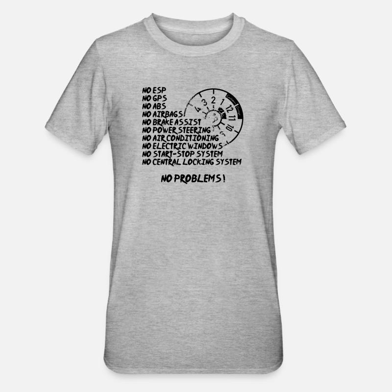 "No Problems" - Unisex Polycotton T-Shirt - Grau meliert