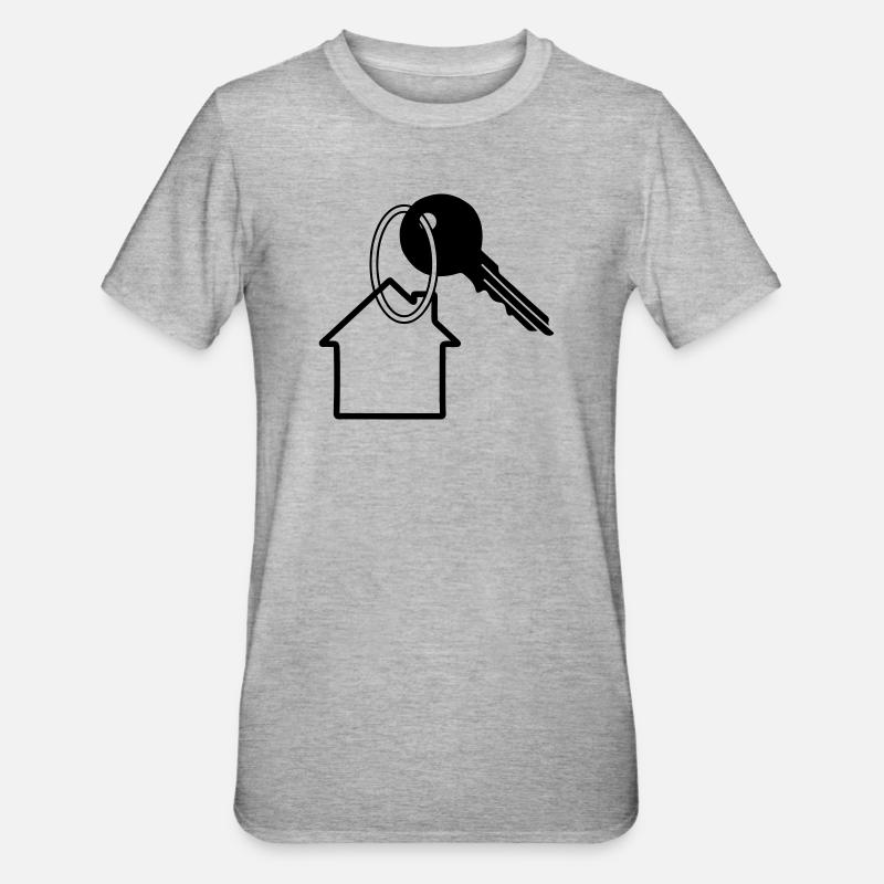 Clé avec clé de maison pour le logo acheté maison 2 - T-shirt polycoton Unisexe - gris chiné
