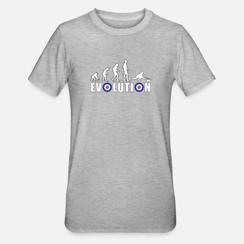 EVOLUTION CURLING Curling Cadeau Hiver - T-shirt polycoton Unisexe - gris chiné