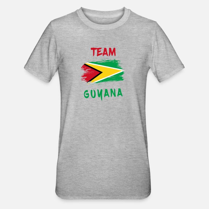 Drapeaux de l'équipe Guyane - T-shirt polycoton Unisexe - gris chiné