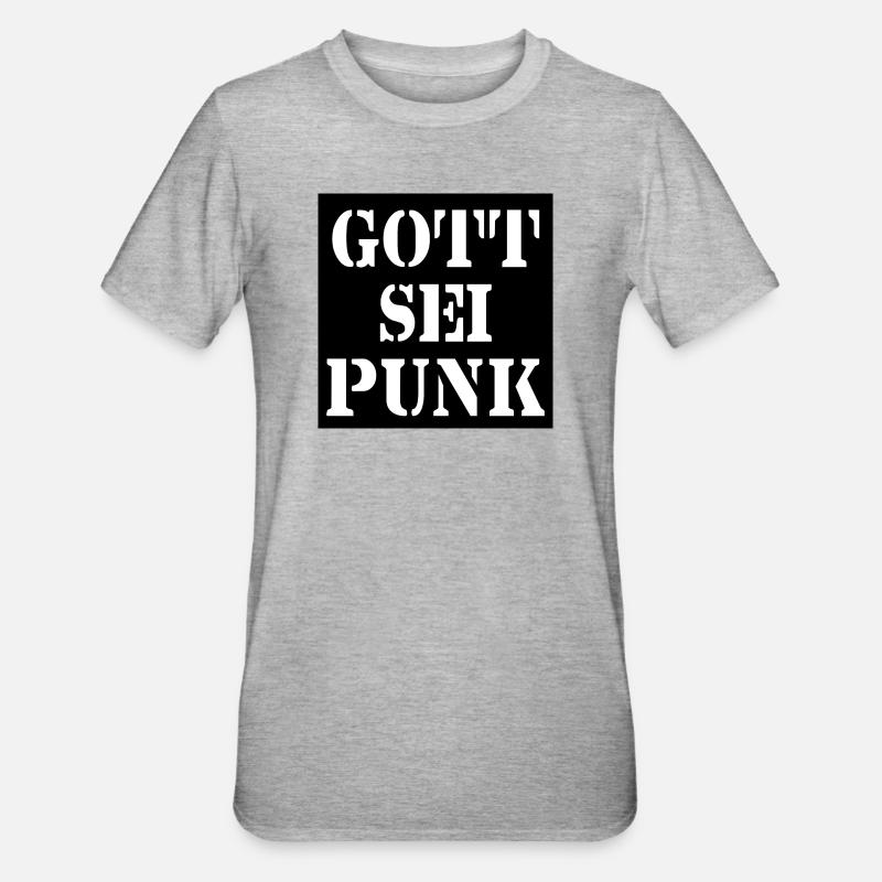 Gott sei Punk - Unisex Polycotton T-Shirt - Grau meliert