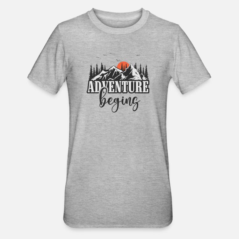Das Abenteuer beginnt - Unisex Polycotton T-Shirt - Grau meliert