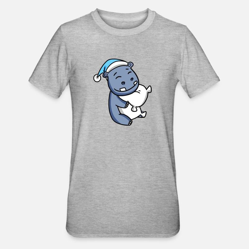 Bébé Hippo - T-shirt polycoton Unisexe - gris chiné