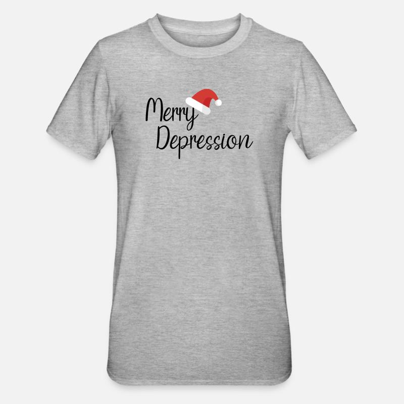 Joyeuse dépression - T-shirt polycoton Unisexe - gris chiné