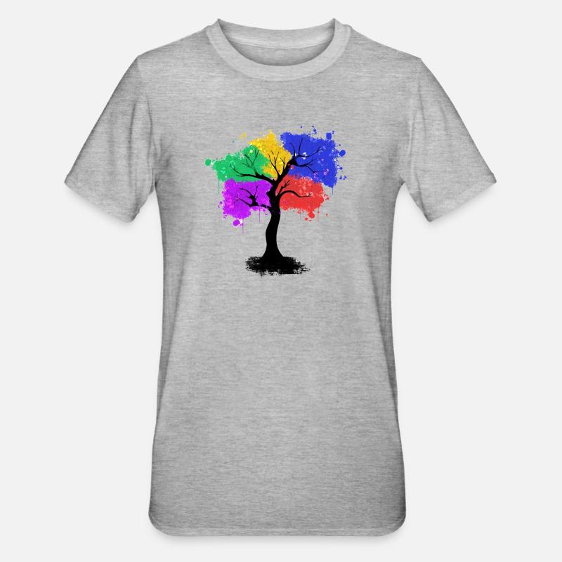 Arbre de couleur - T-shirt polycoton Unisexe - gris chiné