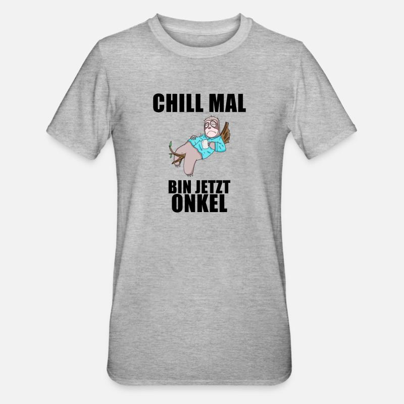 Onkel - Onkel werden - Unisex Polycotton T-Shirt - Grau meliert