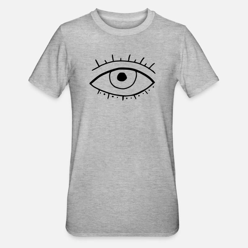 Auge - Unisex Polycotton T-Shirt - Grau meliert