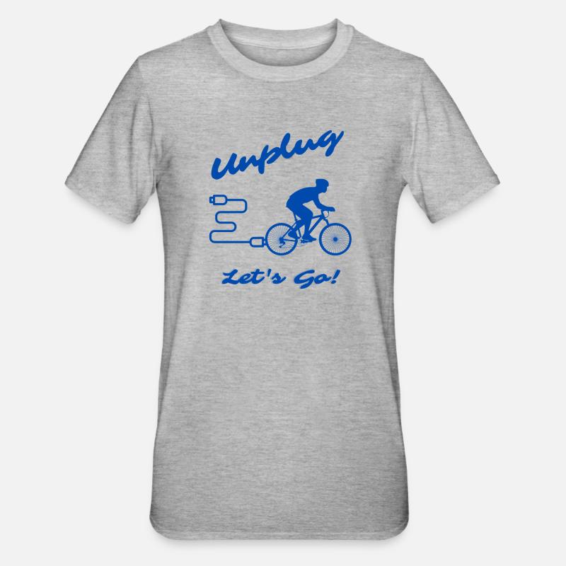 Unplug Let's Go - Unisex Polycotton T-Shirt - Grau meliert