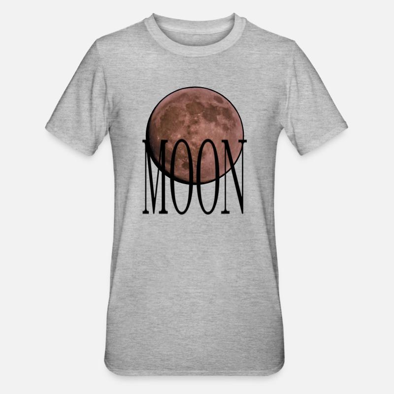 Cradle - Ruby Red Moon - Unisex Polycotton T-Shirt - heather grey