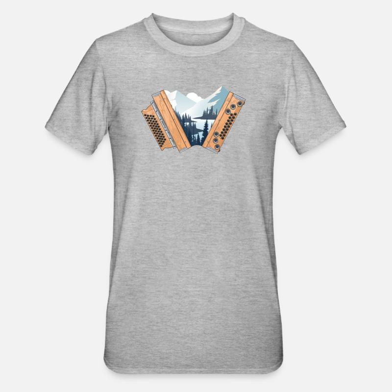 Harmonica Styrian Home Hiver | ZiachON ! - T-shirt polycoton Unisexe - gris chiné