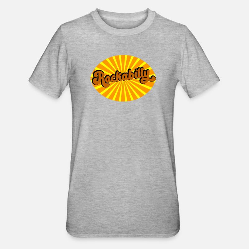 Rockabilly Vibes Retro - Unisex Polycotton T-Shirt - Grau meliert