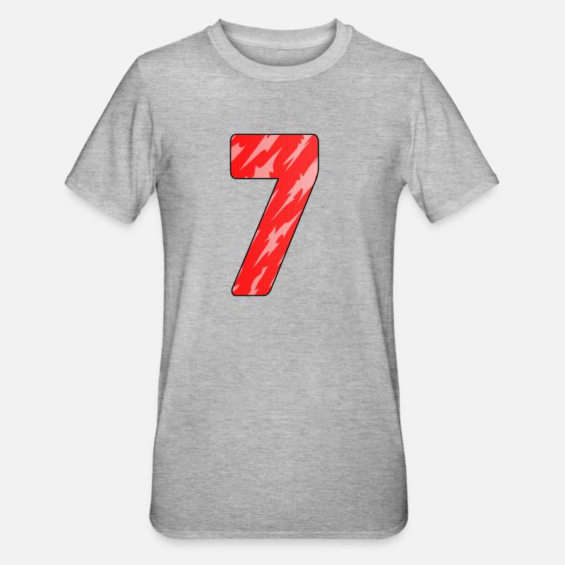 7 - Unisex Polycotton T-Shirt - Grau meliert