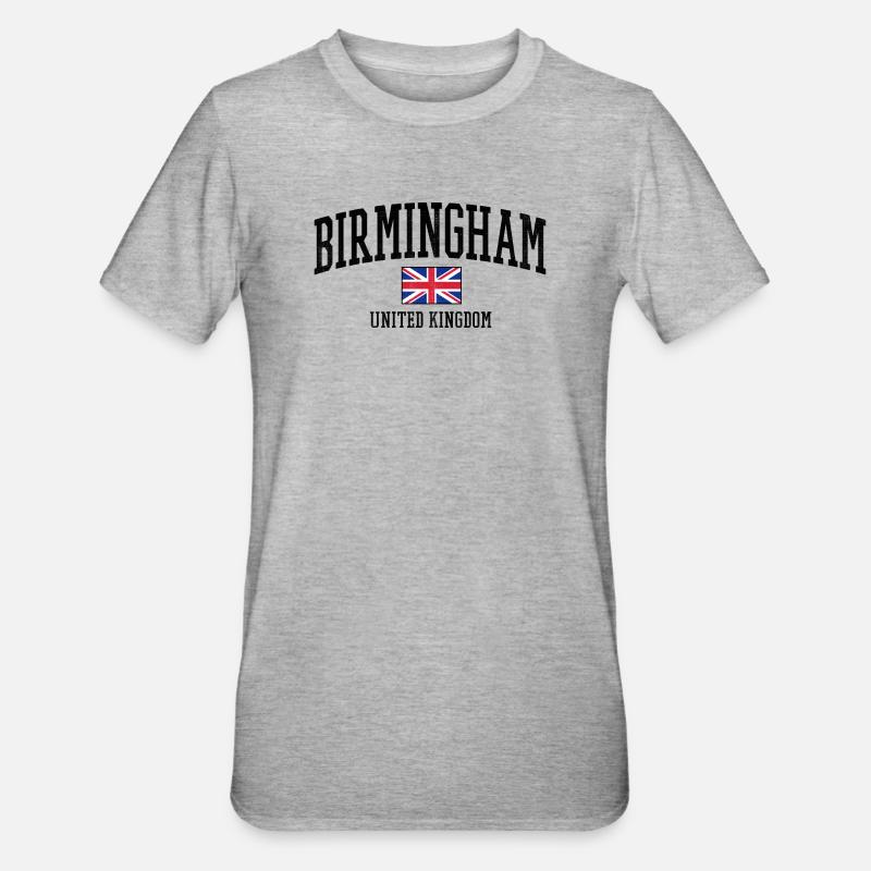 Conception de Birmingham avec drapeau britannique - T-shirt polycoton Unisexe - gris chiné