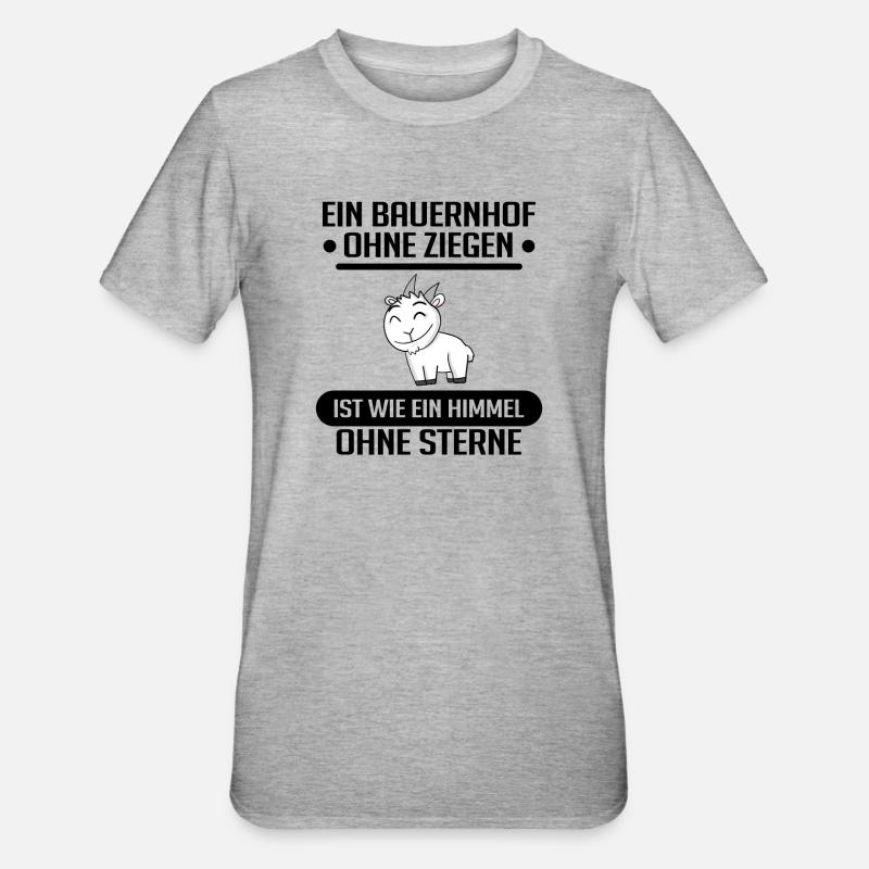 Ziege Ziegenbock Bock - Unisex Polycotton T-Shirt - Grau meliert