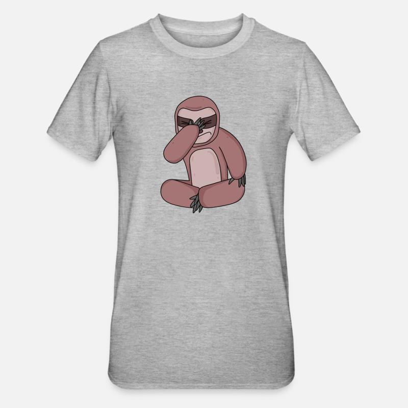 Sloth funny - Unisex Polycotton T-Shirt - heather grey