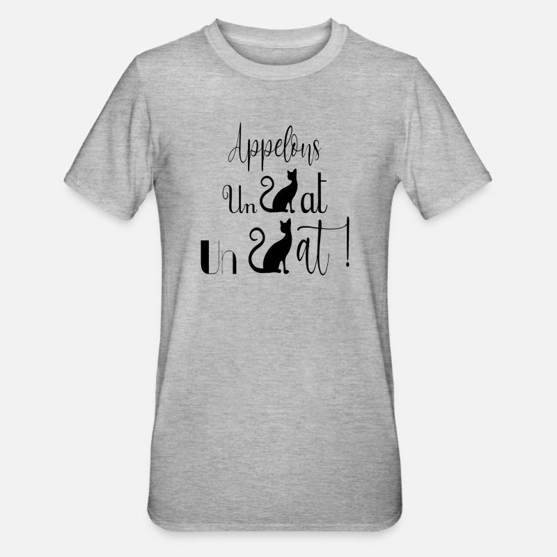 chat - T-shirt polycoton Unisexe - gris chiné