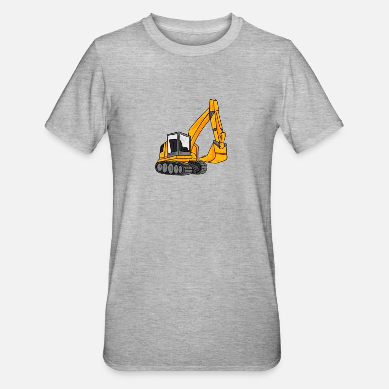 Bagger Baggerfahrer Geschenk - Unisex Polycotton T-Shirt - Grau meliert