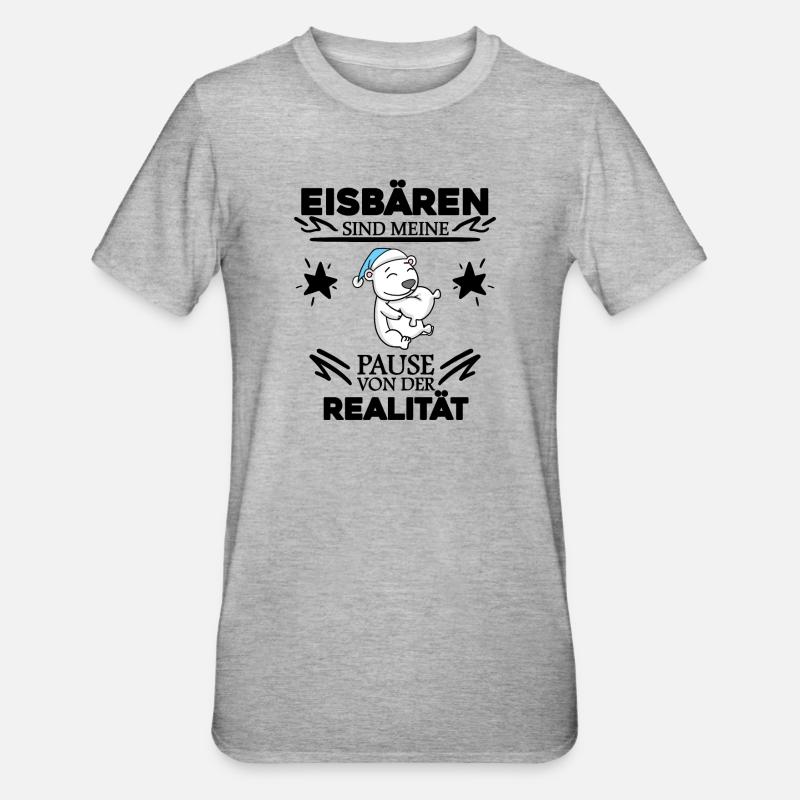 Eisbär - Unisex Polycotton T-Shirt - Grau meliert