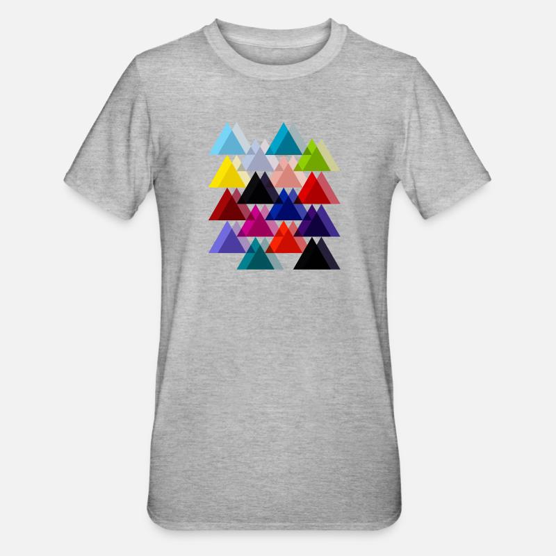 Triangles doubles - T-shirt polycoton Unisexe - gris chiné