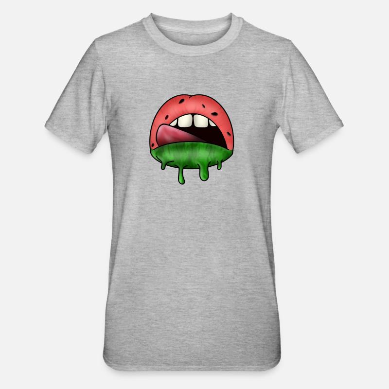 Lèvres de pastèque - T-shirt polycoton Unisexe - gris chiné