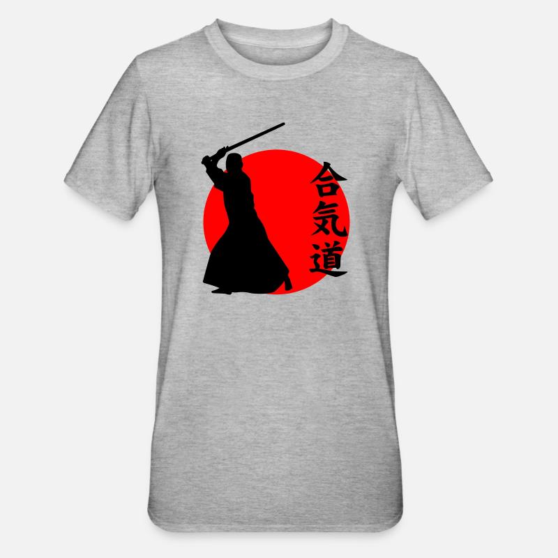 Aïkido - T-shirt polycoton Unisexe - gris chiné