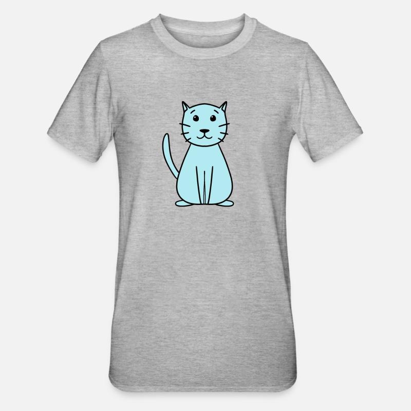 chat mignon simple - T-shirt polycoton Unisexe - gris chiné