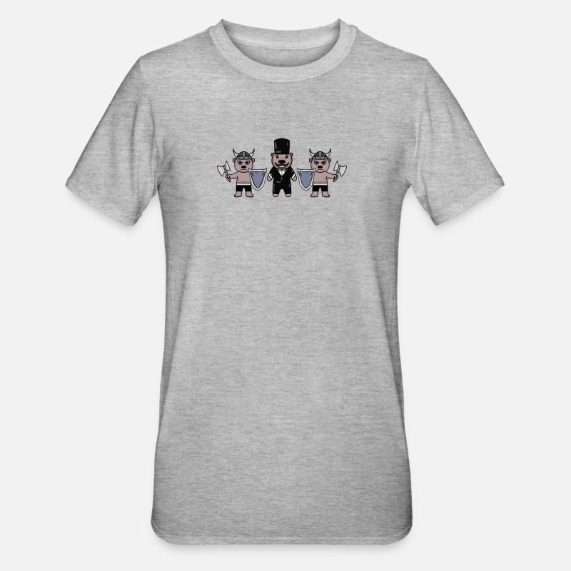 Bräutigam Security Wikinger - Unisex Polycotton T-Shirt - Grau meliert