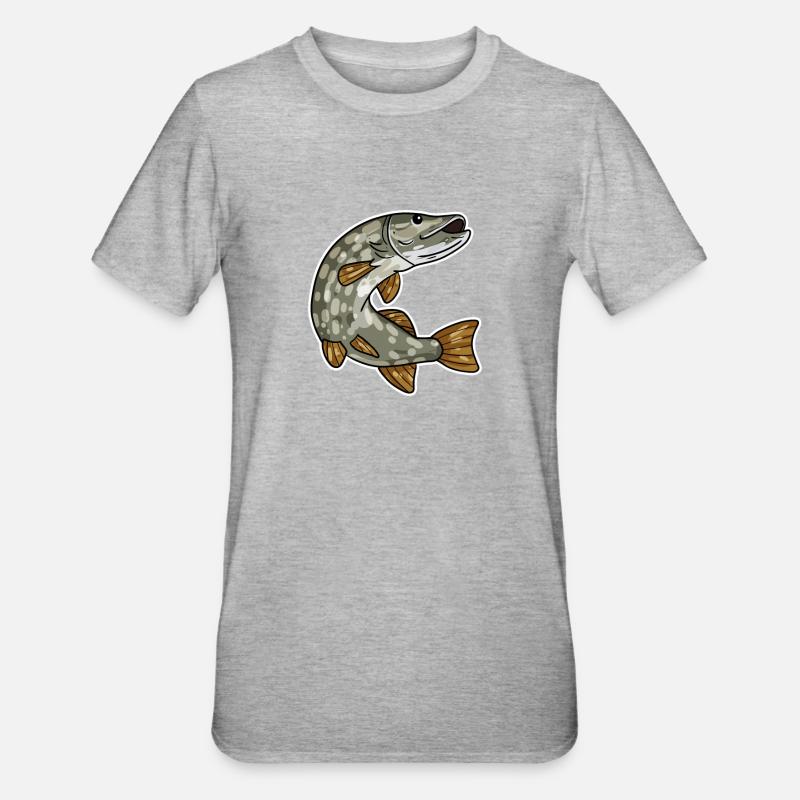 Brochet - T-shirt polycoton Unisexe - gris chiné